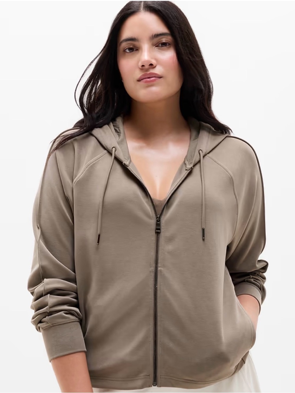 Yogalicious Zip Hoodie in Taupe